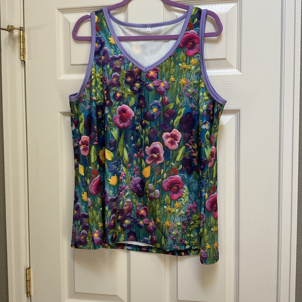 Flower print tank top